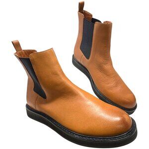 J. Crew Caramel Brown Refined Leather Chelsea‎ Boots **NWOB**